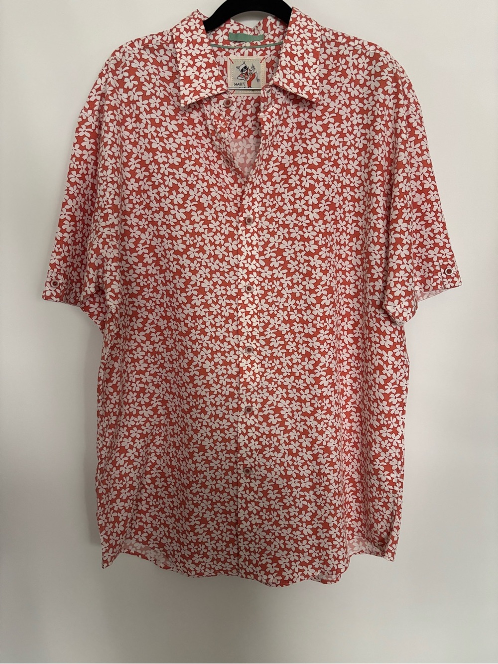 Marti Kat Short Sleeve Button Up Collared Floral Vacay Shirt Men's Size XL